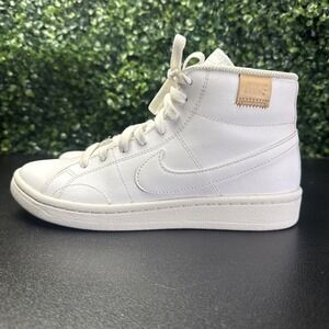 Nike Court Royale 2 Mid Womens Size 7.5 White Athletic Leather Shoes Sneakers